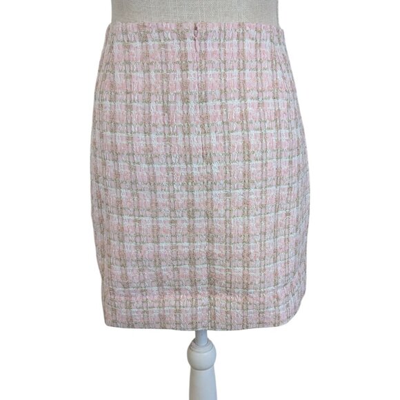 Anthropologie Rumored Coco Pink Tweed Mini Skirt - Picture 5 of 7